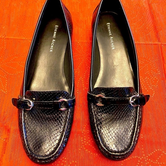 Etienne Aigner Faux Snakeskin Emry Loafers 6.5 - Picture 9 of 13
